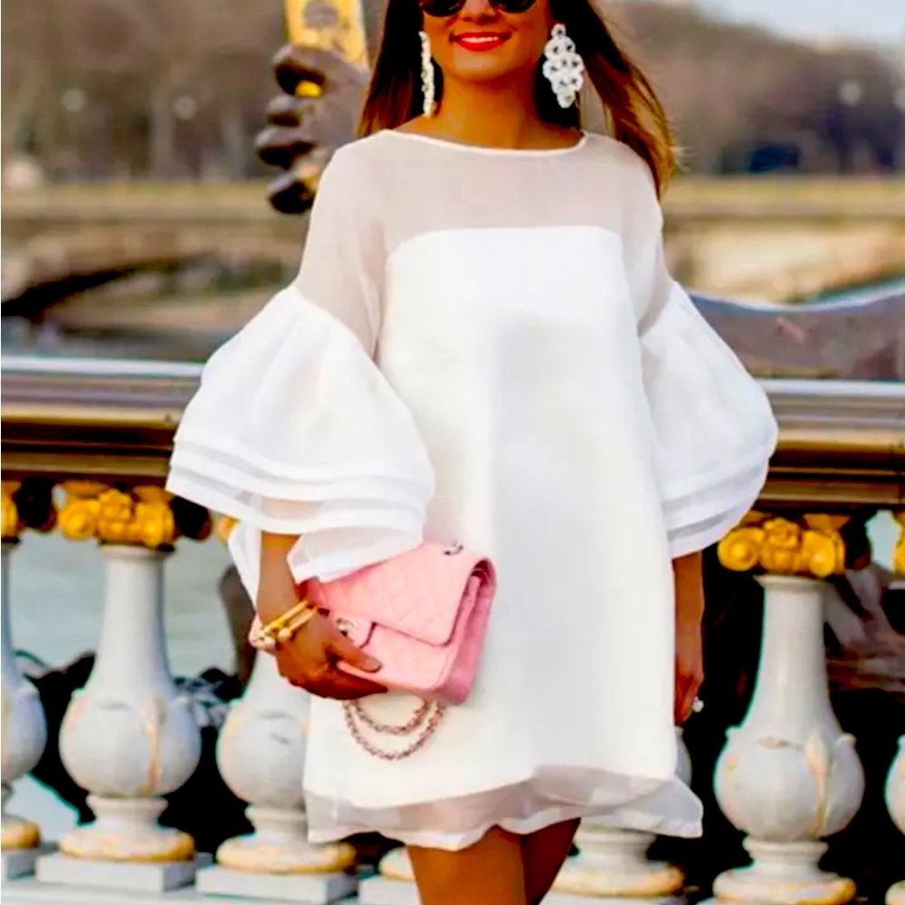 Chiffon A-line Babydoll Swing Mini-dress